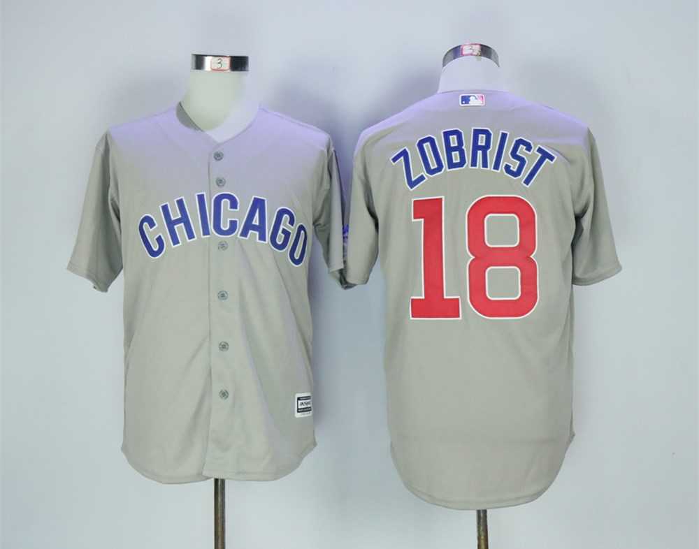 Cubs 18 Ben Zobrist Gray Road Cool Base Baseball Jerseys,We sell and wholesale Cubs 18 Ben Zobrist Gray Road Cool Base Baseball Jerseys on line form chian!