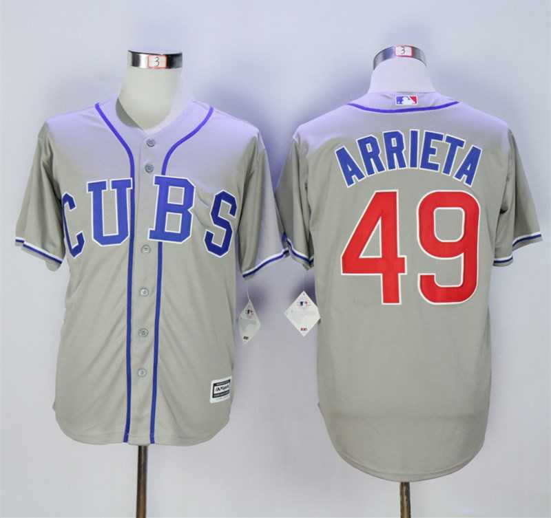 Cubs 49 Jake Arrieta Gray Cool Base Baseball Jerseys,We sell and wholesale Cubs 49 Jake Arrieta Gray Cool Base Baseball Jerseys on line form chian!