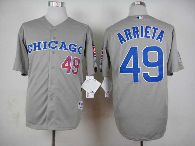 Cubs 49 Jake Arrieta Gray Throwback Baseball Jerseys,We sell and wholesale Cubs 49 Jake Arrieta Gray Throwback Baseball Jerseys on line form chian!