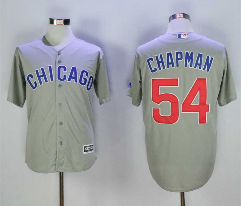 Cubs 54 Aroldis Chapman Gray Cool Base Baseball Jerseys,We sell and wholesale Cubs 54 Aroldis Chapman Gray Cool Base Baseball Jerseys on line form chian!