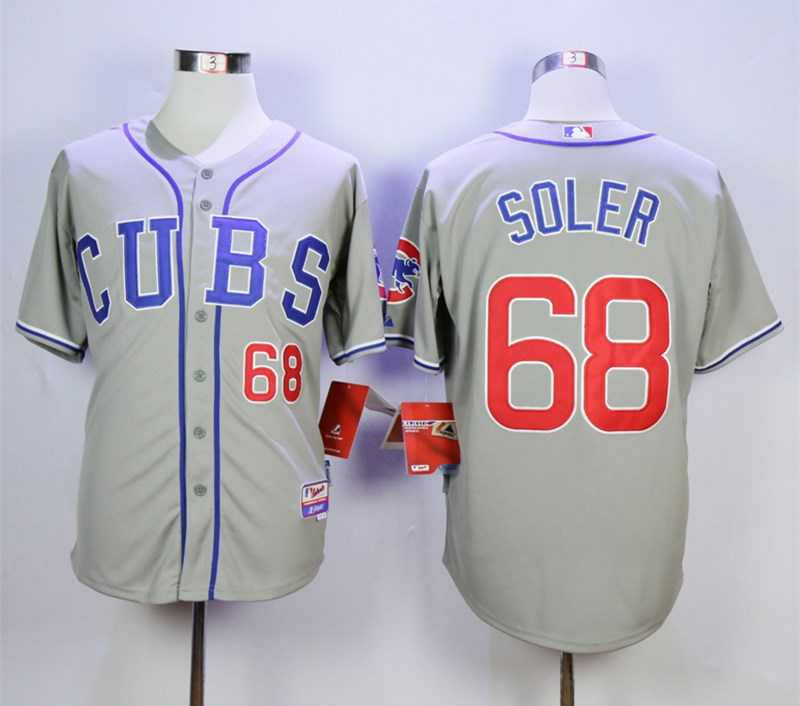 Cubs 68 Jorge Soler Gray Cool Base Baseball Jerseys,We sell and wholesale Cubs 68 Jorge Soler Gray Cool Base Baseball Jerseys on line form chian!