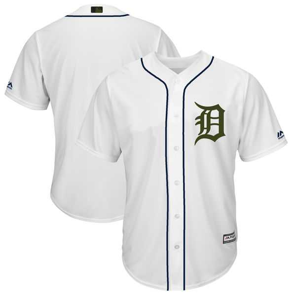 Men's Customized Tigers Any Name & Number White 2018 Memorial Day Cool Base Jersey,We sell and wholesale Men's Customized Tigers Any Name & Number White 2018 Memorial Day Cool Base Jersey on line form chian!
