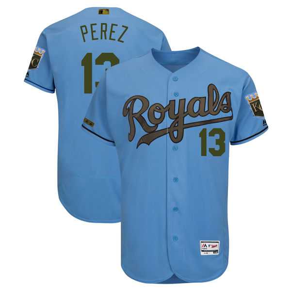 Royals 13 Salvador Perez Blue 2018 Memorial Day Flexbase Jersey,We sell and wholesale Royals 13 Salvador Perez Blue 2018 Memorial Day Flexbase Jersey on line form chian!