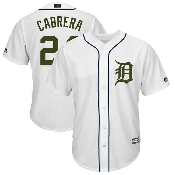 Tigers 24 Miguel Cabrera White 2018 Memorial Day Cool Base Jersey,We sell and wholesale Tigers 24 Miguel Cabrera White 2018 Memorial Day Cool Base Jersey on line form chian!