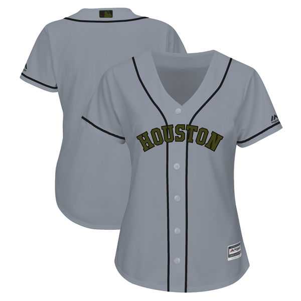 Women Customized Astros Any Name & Number Gray 2018 Memorial Day Cool Base Jersey,We sell and wholesale Women Customized Astros Any Name & Number Gray 2018 Memorial Day Cool Base Jersey on line form chian!