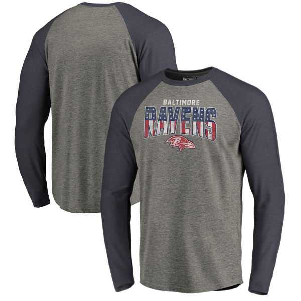 Baltimore Ravens NFL Pro Line by Fanatics Branded Freedom Long Sleeve Tri-Blend Raglan T-Shirt - Heathered Gray,We sell and wholesale Baltimore Ravens NFL Pro Line by Fanatics Branded Freedom Long Sleeve Tri-Blend Raglan T-Shirt - Heathered Gray on line form chian!