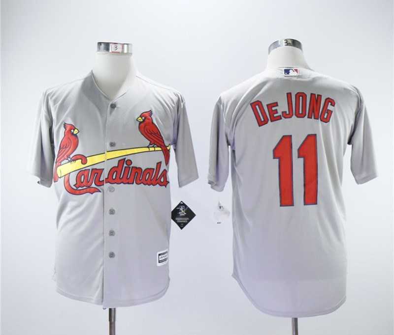 Cardinals 11 Paul DeJong Gray Cool Base Baseball Jerseys,We sell and wholesale Cardinals 11 Paul DeJong Gray Cool Base Baseball Jerseys on line form chian!