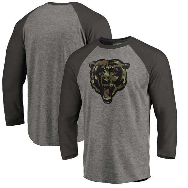 Chicago Bears NFL Pro Line by Fanatics Branded Black Gray Tri Blend 34 Sleeve T Shirt,We sell and wholesale Chicago Bears NFL Pro Line by Fanatics Branded Black Gray Tri Blend 34 Sleeve T Shirt on line form chian!