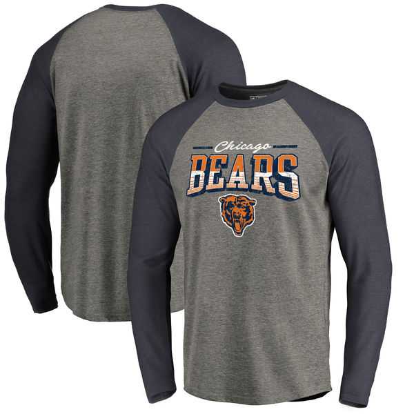 Chicago Bears NFL Pro Line by Fanatics Branded Throwback Collection Season Ticket Long Sleeve Tri-Blend Raglan T-Shirt - Heathered Gray Navy,We sell and wholesale Chicago Bears NFL Pro Line by Fanatics Branded Throwback Collection Season Ticket Long Sleeve Tri-Blend Raglan T-Shirt - Heathered Gray Navy on line form chian!