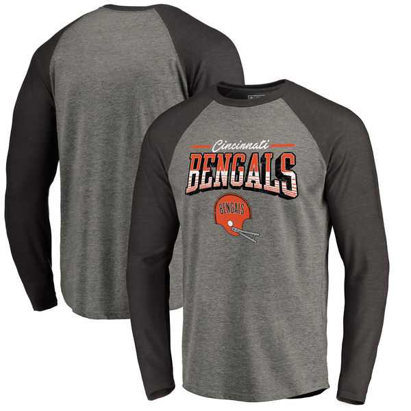 Cincinnati Bengals NFL Pro Line by Fanatics Branded Throwback Collection Season Ticket Long Sleeve Tri-Blend Raglan T-Shirt - Heathered Gray Black,We sell and wholesale Cincinnati Bengals NFL Pro Line by Fanatics Branded Throwback Collection Season Ticket Long Sleeve Tri-Blend Raglan T-Shirt - Heathered Gray Black on line form chian!