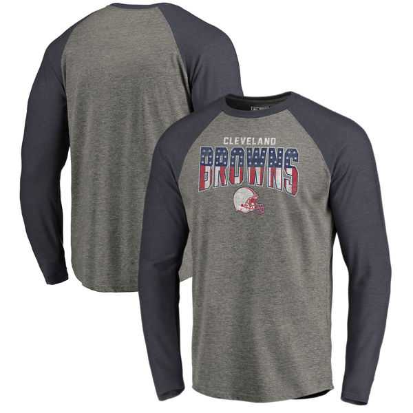 Cleveland Browns NFL Pro Line by Fanatics Branded Freedom Long Sleeve Tri-Blend Raglan T-Shirt - Heathered Gray,We sell and wholesale Cleveland Browns NFL Pro Line by Fanatics Branded Freedom Long Sleeve Tri-Blend Raglan T-Shirt - Heathered Gray on line form chian!