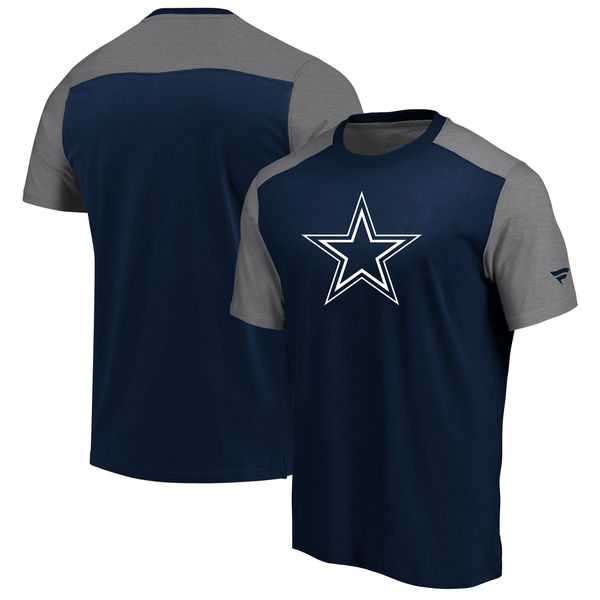 Dallas Cowboys NFL Pro Line by Fanatics Branded Iconic Color Block T-Shirt Navy Heathered Gray,We sell and wholesale Dallas Cowboys NFL Pro Line by Fanatics Branded Iconic Color Block T-Shirt Navy Heathered Gray on line form chian!