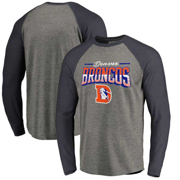 Denver Broncos NFL Pro Line by Fanatics Branded Throwback Collection Season Ticket Long Sleeve Tri-Blend Raglan T-Shirt - Heathered Gray Navy,We sell and wholesale Denver Broncos NFL Pro Line by Fanatics Branded Throwback Collection Season Ticket Long Sleeve Tri-Blend Raglan T-Shirt - Heathered Gray Navy on line form chian!