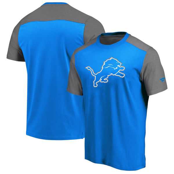 Detroit Lions NFL Pro Line by Fanatics Branded Iconic Color Block T-Shirt Blue Heathered Gray,We sell and wholesale Detroit Lions NFL Pro Line by Fanatics Branded Iconic Color Block T-Shirt Blue Heathered Gray on line form chian!