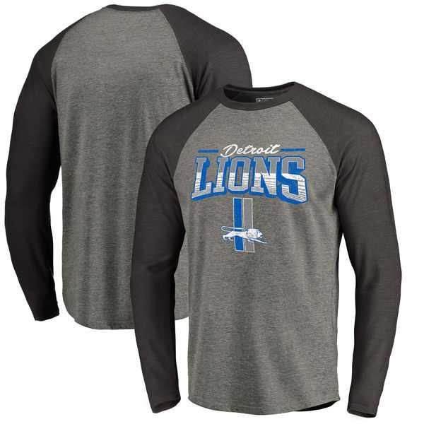 Detroit Lions NFL Pro Line by Fanatics Branded Throwback Collection Season Ticket Long Sleeve Tri-Blend Raglan T-Shirt - Heathered Gray Black,We sell and wholesale Detroit Lions NFL Pro Line by Fanatics Branded Throwback Collection Season Ticket Long Sleeve Tri-Blend Raglan T-Shirt - Heathered Gray Black on line form chian!