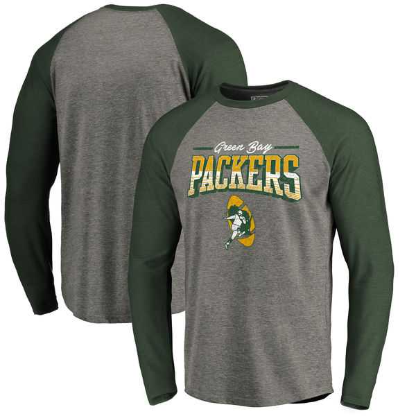 Green Bay Packers NFL Pro Line by Fanatics Branded Throwback Collection Season Ticket Long Sleeve Tri-Blend Raglan T-Shirt - Heathered Gray Green,We sell and wholesale Green Bay Packers NFL Pro Line by Fanatics Branded Throwback Collection Season Ticket Long Sleeve Tri-Blend Raglan T-Shirt - Heathered Gray Green on line form chian!