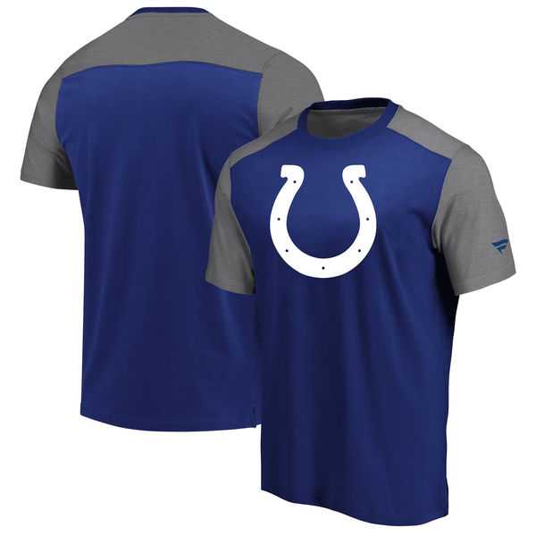 Indianapolis Colts NFL Pro Line by Fanatics Branded Iconic Color Block T-Shirt Royal Heathered Gray,We sell and wholesale Indianapolis Colts NFL Pro Line by Fanatics Branded Iconic Color Block T-Shirt Royal Heathered Gray on line form chian!