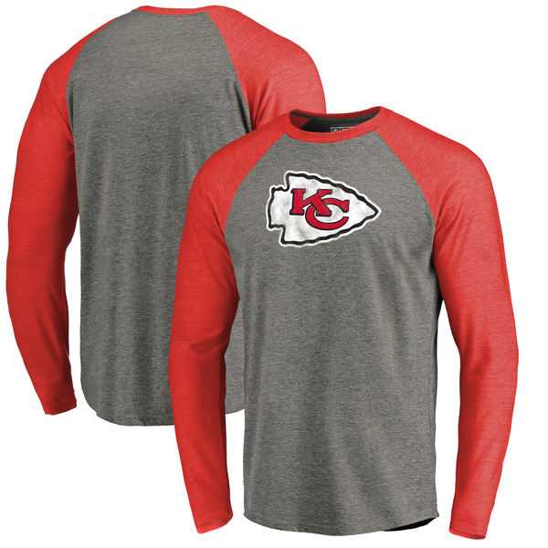 Kansas City Chiefs NFL Pro Line by Fanatics Branded Throwback Logo Big & Tall Long Sleeve Tri-Blend Raglan T-Shirt - Gray Red,We sell and wholesale Kansas City Chiefs NFL Pro Line by Fanatics Branded Throwback Logo Big & Tall Long Sleeve Tri-Blend Raglan T-Shirt - Gray Red on line form chian!