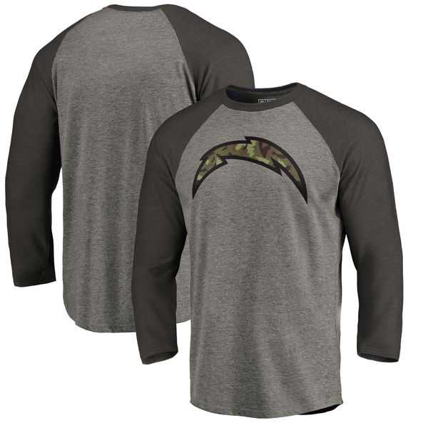 Los Angeles Chargers NFL Pro Line by Fanatics Branded Black Gray Tri Blend 34 Sleeve T-Shirt,We sell and wholesale Los Angeles Chargers NFL Pro Line by Fanatics Branded Black Gray Tri Blend 34 Sleeve T-Shirt on line form chian!