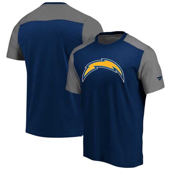 Los Angeles Chargers NFL Pro Line by Fanatics Branded Iconic Color Block T-Shirt Navy Heathered Gray,We sell and wholesale Los Angeles Chargers NFL Pro Line by Fanatics Branded Iconic Color Block T-Shirt Navy Heathered Gray on line form chian!
