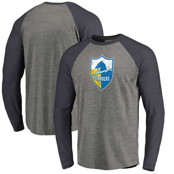 Los Angeles Chargers NFL Pro Line by Fanatics Branded Throwback Logo Big & Tall Long Sleeve Tri-Blend Raglan T-Shirt - Gray Navy,We sell and wholesale Los Angeles Chargers NFL Pro Line by Fanatics Branded Throwback Logo Big & Tall Long Sleeve Tri-Blend Raglan T-Shirt - Gray Navy on line form chian!