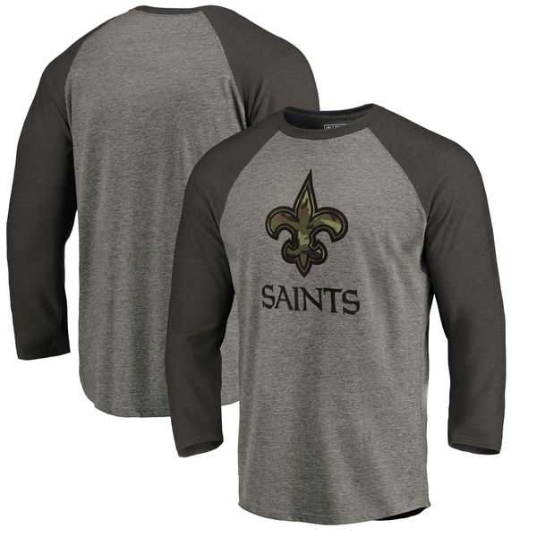 New Orleans Saints NFL Pro Line by Fanatics Branded Black Gray Tri Blend 34 Sleeve T-Shirt,We sell and wholesale New Orleans Saints NFL Pro Line by Fanatics Branded Black Gray Tri Blend 34 Sleeve T-Shirt on line form chian!