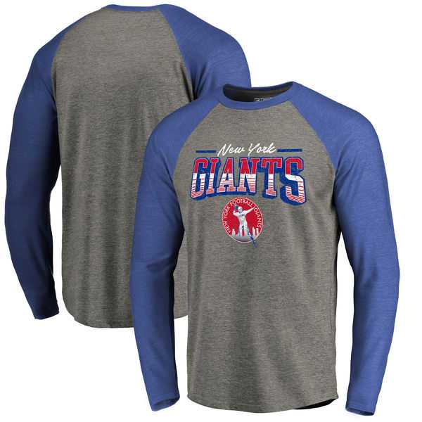 New York Giants NFL Pro Line by Fanatics Branded Throwback Collection Season Ticket Long Sleeve Tri-Blend Raglan T-Shirt - Heathered Gray Royal,We sell and wholesale New York Giants NFL Pro Line by Fanatics Branded Throwback Collection Season Ticket Long Sleeve Tri-Blend Raglan T-Shirt - Heathered Gray Royal on line form chian!
