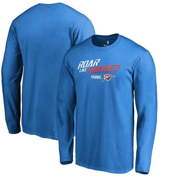 Oklahoma City Thunder Fanatics Branded 2018 NBA Playoffs Slogan Long Sleeve T-Shirt Blue,We sell and wholesale Oklahoma City Thunder Fanatics Branded 2018 NBA Playoffs Slogan Long Sleeve T-Shirt Blue on line form chian!