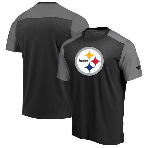 Pittsburgh Steelers NFL Pro Line by Fanatics Branded Iconic Color Block T-Shirt Black Heathered Gray,We sell and wholesale Pittsburgh Steelers NFL Pro Line by Fanatics Branded Iconic Color Block T-Shirt Black Heathered Gray on line form chian!