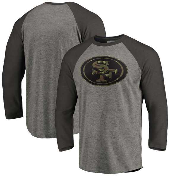 San Francisco 49ers NFL Pro Line by Fanatics Branded Black Gray Tri Blend 34 Sleeve T-Shirt,We sell and wholesale San Francisco 49ers NFL Pro Line by Fanatics Branded Black Gray Tri Blend 34 Sleeve T-Shirt on line form chian!