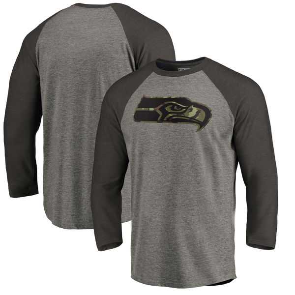 Seattle Seahawks NFL Pro Line by Fanatics Branded Black Gray Tri Blend 34 Sleeve T Shirt,We sell and wholesale Seattle Seahawks NFL Pro Line by Fanatics Branded Black Gray Tri Blend 34 Sleeve T Shirt on line form chian!