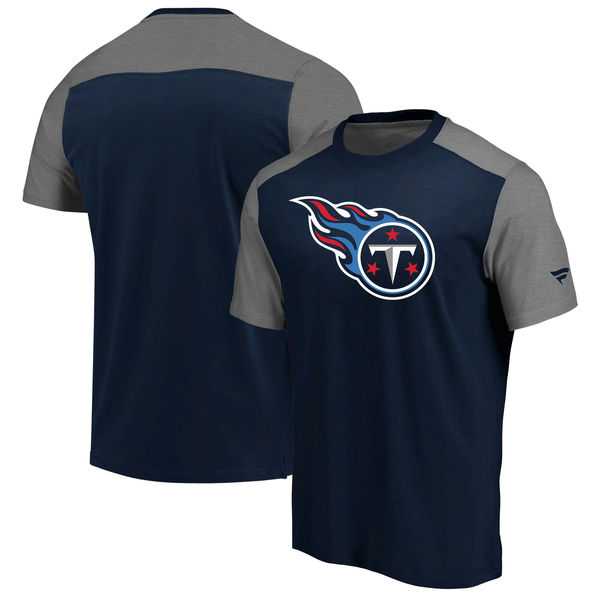 Tennessee Titans NFL Pro Line by Fanatics Branded Iconic Color Block T-Shirt Navy Heathered Gray,We sell and wholesale Tennessee Titans NFL Pro Line by Fanatics Branded Iconic Color Block T-Shirt Navy Heathered Gray on line form chian!