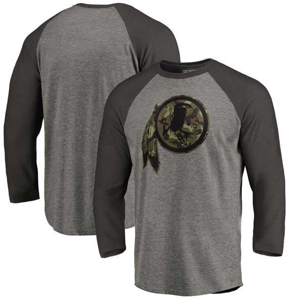 Washington Redskins NFL Pro Line by Fanatics Branded Black Gray Tri Blend 34 Sleeve T Shirt,We sell and wholesale Washington Redskins NFL Pro Line by Fanatics Branded Black Gray Tri Blend 34 Sleeve T Shirt on line form chian!
