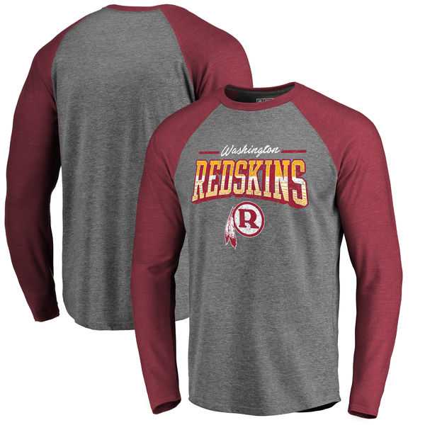 Washington Redskins NFL Pro Line by Fanatics Branded Throwback Collection Season Ticket II Long Sleeve Tri-Blend Raglan T-Shirt - Heather Gray Burgundy,We sell and wholesale Washington Redskins NFL Pro Line by Fanatics Branded Throwback Collection Season Ticket II Long Sleeve Tri-Blend Raglan T-Shirt - Heather Gray Burgundy on line form chian!