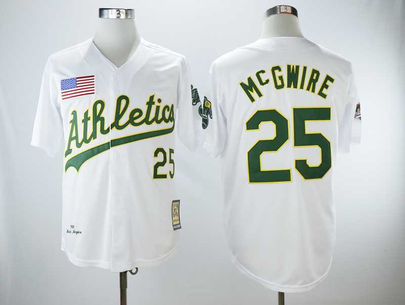 Athletics 25 Mark McGwire White 1989 Throwback Baseball Jerseys,We sell and wholesale Athletics 25 Mark McGwire White 1989 Throwback Baseball Jerseys on line form chian!