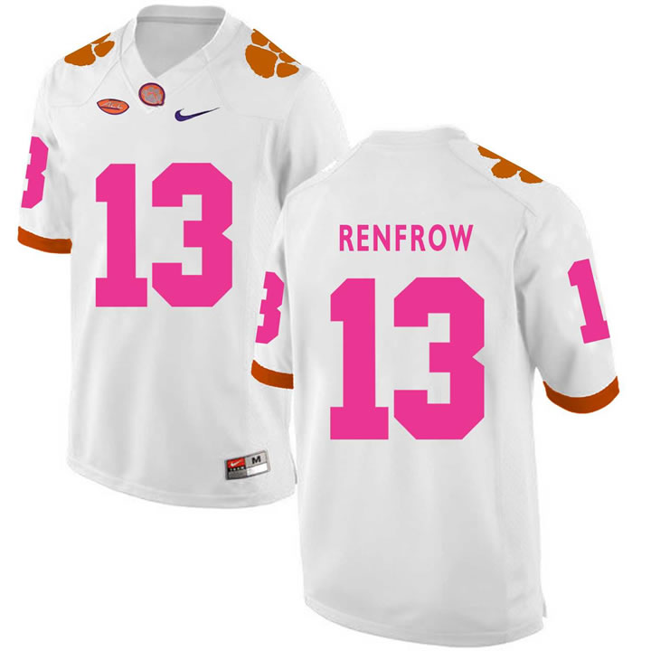 Clemson Tigers 13 Hunter Renfrow White 2018 Breast Cancer Awareness College Football Jersey DingZhi,We sell and wholesale Clemson Tigers 13 Hunter Renfrow White 2018 Breast Cancer Awareness College Football Jersey DingZhi on line form chian!