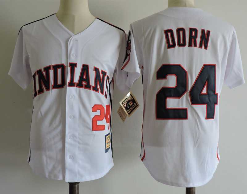 Cleveland Indians #24 Dorn White Mitchell And Ness Throwback Stitched Jerseys Dzhi,We sell and wholesale Cleveland Indians #24 Dorn White Mitchell And Ness Throwback Stitched Jerseys Dzhi on line form chian!