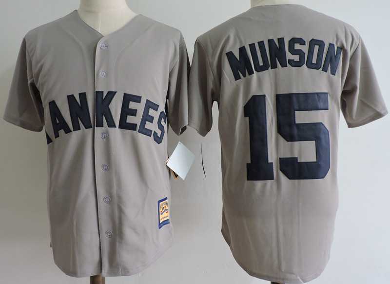New York Yankees #15 Thurman Munson Gray Cooperstown Collection Jersey Dzhi,We sell and wholesale New York Yankees #15 Thurman Munson Gray Cooperstown Collection Jersey Dzhi on line form chian!