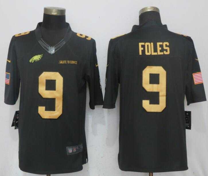 Nike Eagles 9 Nick Foles Anthracite Gold Salute To Service Limited Jersey,We sell and wholesale Nike Eagles 9 Nick Foles Anthracite Gold Salute To Service Limited Jersey on line form chian!