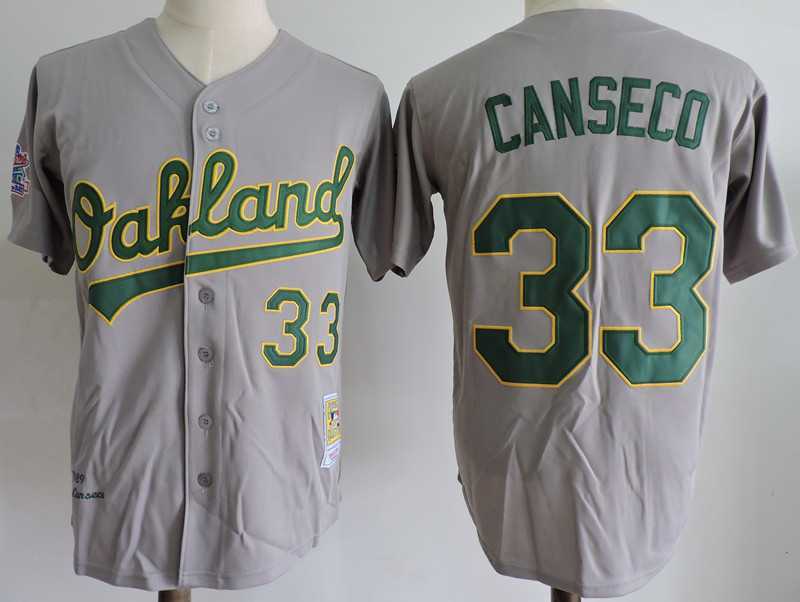 Oakland Athletics #33 Jose Canseco Gray Mitchell And Ness Throwback Stitched Jersey Dzhi,We sell and wholesale Oakland Athletics #33 Jose Canseco Gray Mitchell And Ness Throwback Stitched Jersey Dzhi on line form chian!
