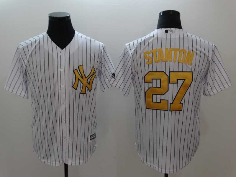 Yankees 27 Giancarlo Stanton White Gold Cool Base Baseball Jerseys,We sell and wholesale Yankees 27 Giancarlo Stanton White Gold Cool Base Baseball Jerseys on line form chian!