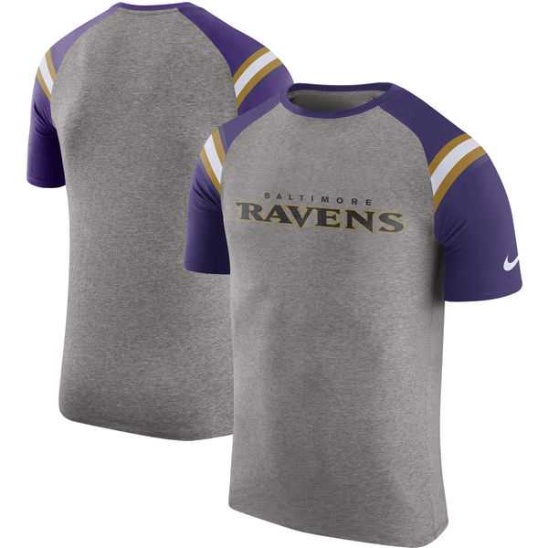 Baltimore Ravens Nike Enzyme Shoulder Stripe Raglan T-Shirt - Heathered Gray,We sell and wholesale Baltimore Ravens Nike Enzyme Shoulder Stripe Raglan T-Shirt - Heathered Gray on line form chian!