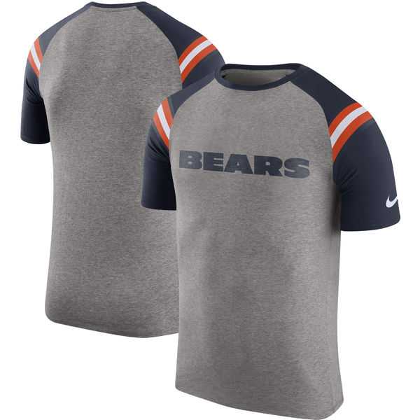 Chicago Bears Nike Enzyme Shoulder Stripe Raglan T-Shirt - Heathered Gray,We sell and wholesale Chicago Bears Nike Enzyme Shoulder Stripe Raglan T-Shirt - Heathered Gray on line form chian!