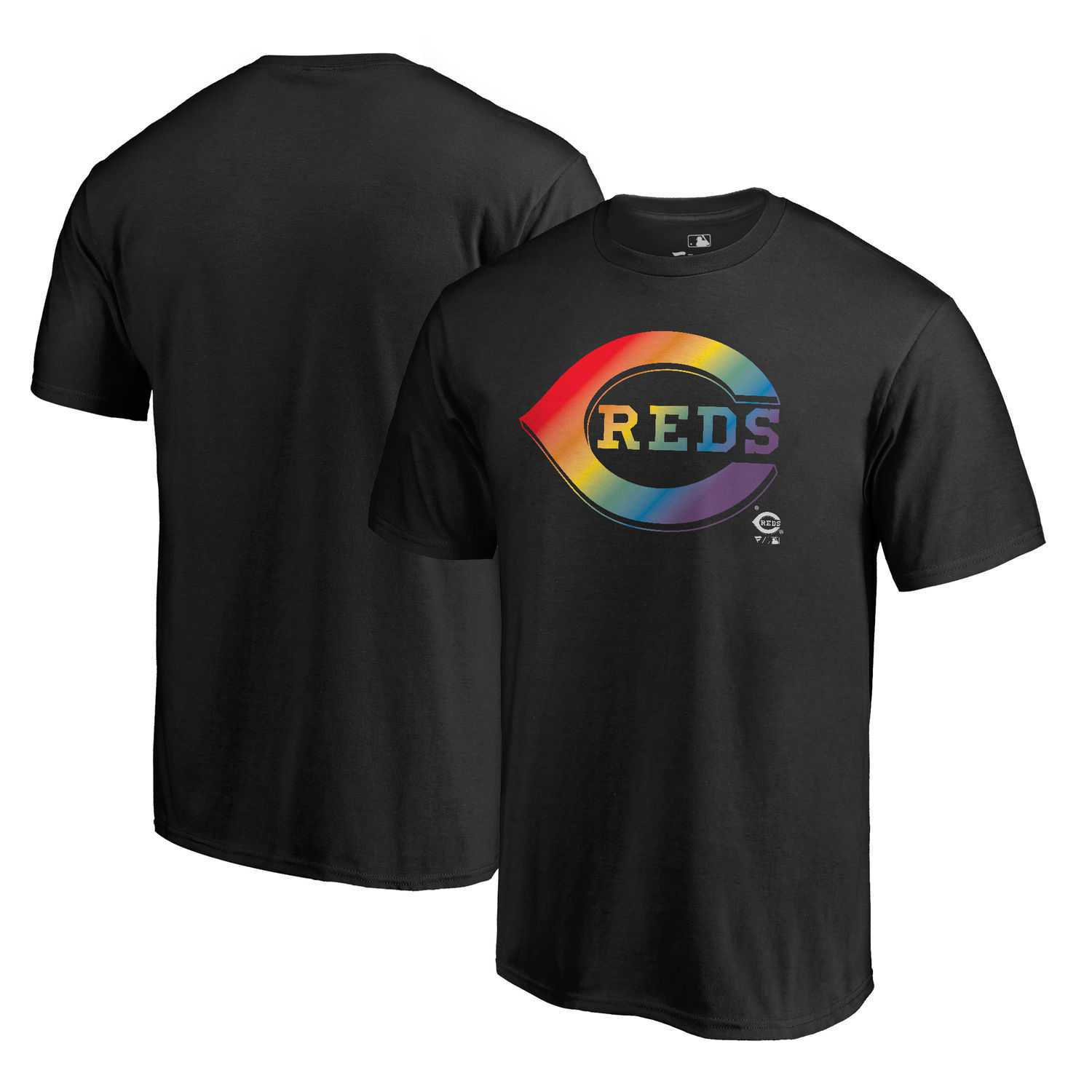 Cincinnati Reds Fanatics Branded Pride Black T Shirt,We sell and wholesale Cincinnati Reds Fanatics Branded Pride Black T Shirt on line form chian!