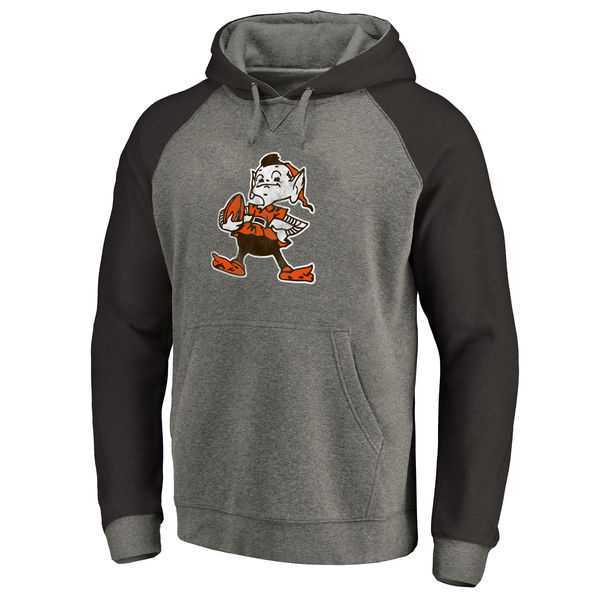 Cleveland Browns NFL Pro Line by Fanatics Branded Gray Black Throwback Logo Tri-Blend Raglan Pullover Hoodie 90Hou,We sell and wholesale Cleveland Browns NFL Pro Line by Fanatics Branded Gray Black Throwback Logo Tri-Blend Raglan Pullover Hoodie 90Hou on line form chian!