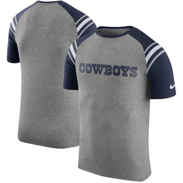Dallas Cowboys Nike Enzyme Shoulder Stripe Raglan T-Shirt - Heathered Gray,We sell and wholesale Dallas Cowboys Nike Enzyme Shoulder Stripe Raglan T-Shirt - Heathered Gray on line form chian!