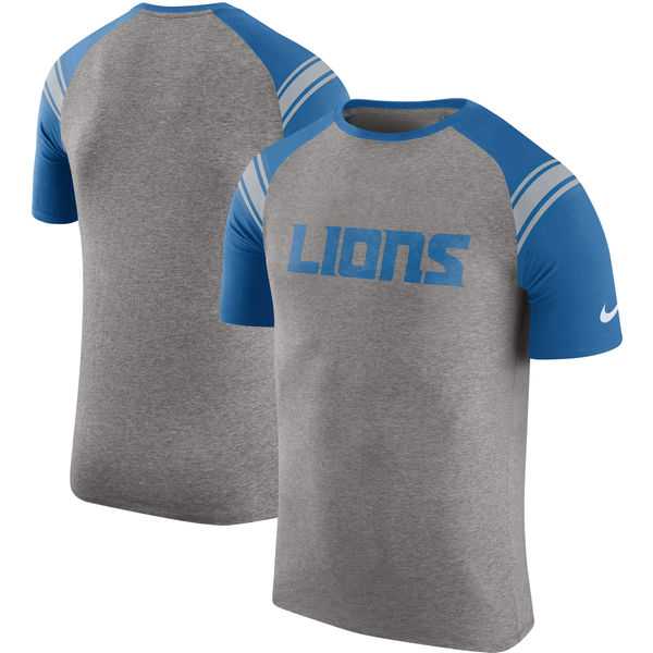 Detroit Lions Nike Enzyme Shoulder Stripe Raglan T-Shirt - Heathered Gray,We sell and wholesale Detroit Lions Nike Enzyme Shoulder Stripe Raglan T-Shirt - Heathered Gray on line form chian!