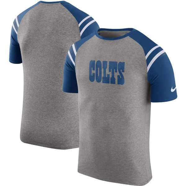 Indianapolis Colts Nike Enzyme Shoulder Stripe Raglan T-Shirt - Heathered Gray,We sell and wholesale Indianapolis Colts Nike Enzyme Shoulder Stripe Raglan T-Shirt - Heathered Gray on line form chian!