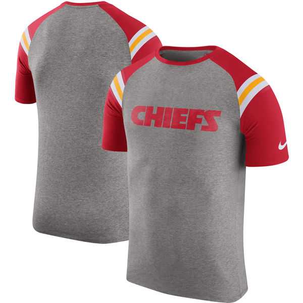Kansas City Chiefs Nike Enzyme Shoulder Stripe Raglan T-Shirt - Heathered Gray,We sell and wholesale Kansas City Chiefs Nike Enzyme Shoulder Stripe Raglan T-Shirt - Heathered Gray on line form chian!