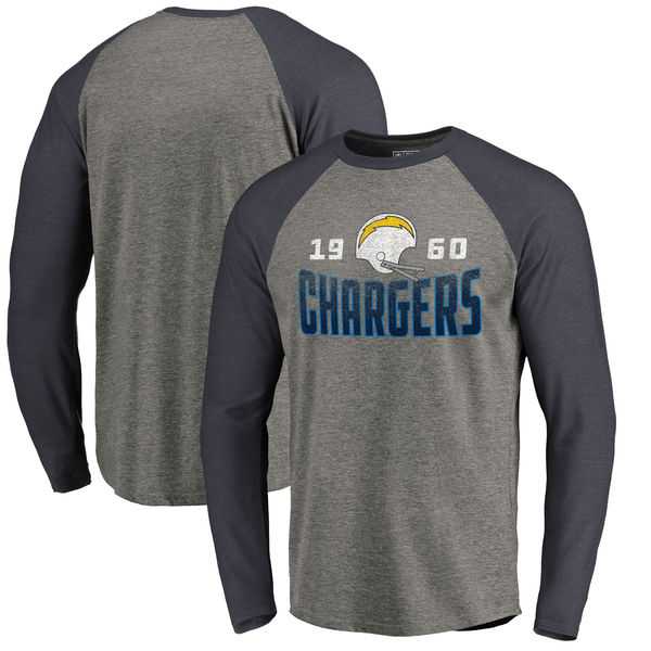Los Angeles Chargers NFL Pro Line by Fanatics Branded Timeless Collection Antique Stack Long Sleeve Tri-Blend Raglan T-Shirt Ash,We sell and wholesale Los Angeles Chargers NFL Pro Line by Fanatics Branded Timeless Collection Antique Stack Long Sleeve Tri-Blend Raglan T-Shirt Ash on line form chian!